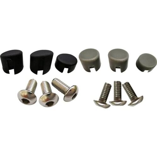 2Set Scooter Rear Back Fender Mudguard Screw Rubber Cap Screw Plug Cover for XIAOMI M365 Electric Scooter (Black & Gray)