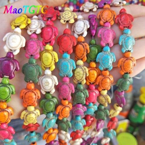 Mix Color Carved Howlite Sea Turtle Beads Jewelry Making Bracelet Necklace Howlite Turquoises DIY Beads For Jewelry Making