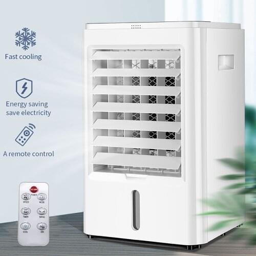 DC Power Adjustable Gears Fan Leafless Movable 4L Water Spraying Electric Cooling Mist Air Conditioner Fan Touch Screen