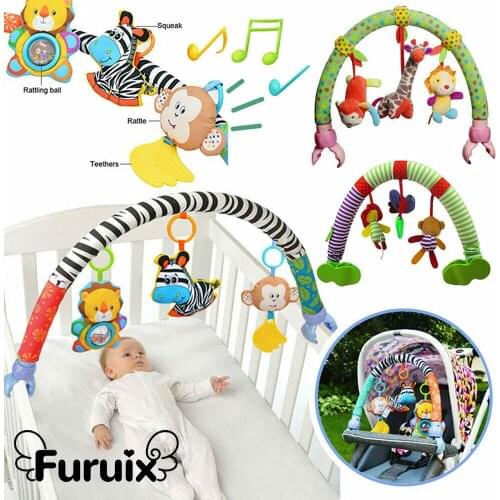 Baby Stroller Toys 0-12 Month For Kids Cute Newborn Hanging Baby Rattle Mobile Ring Bed Bell Soft Bed Pram Baby Music Toy