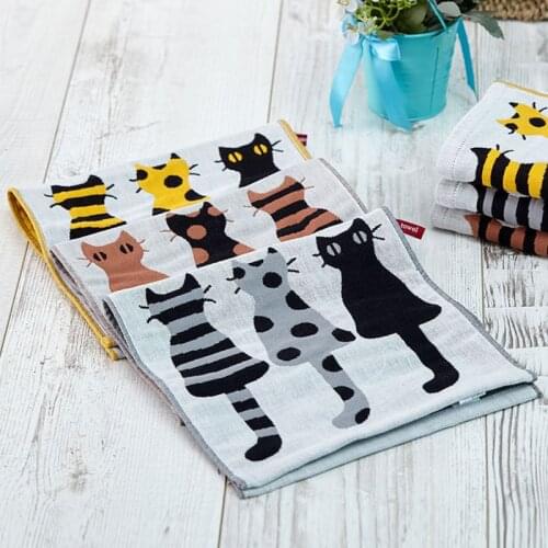 Children Baby Jacquard Small Towel Rectangular Cartoon Kids Face Wash Towels Soft Absorbent Three-layer Cotton Gauze Dropship