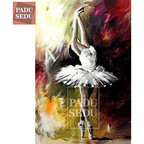 DIY 5d Diamond Painting Ballet Dancer Woman Rhinestone Cross Stitch Diamond Embroidery Dancing Girl Portrait Mosaic Handmade Art