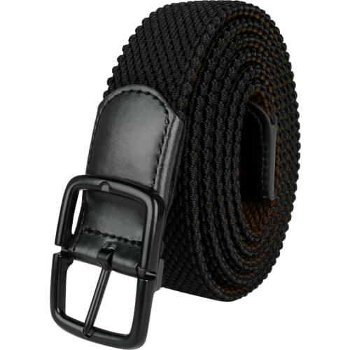 Drizzte Plus Size 110 To 170cm Stretch Reversible Braid Woven Elastic Belt Mens for Big and Tall Man High Quality