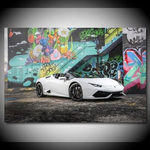 Graffiti Lambor Huracan Convertible Sport Car Wallpaper Supercar Posters Canvas Print Paintings Wall Art for Living Room Decor