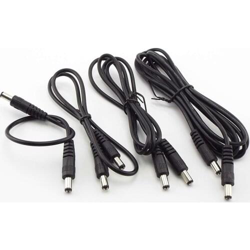 0.5m/1M/2M DC Power Cable Plug 5.5 x 2.1mm Male To 5.5 x 2.1mm Male CCTV Adapter Connector Cable 12V Power Extension Cords