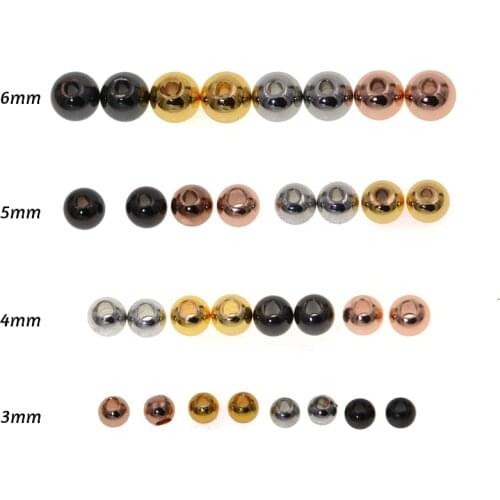 20pcs/lot 3mm 4mm 5mm 6mm Round Copper Spacer Beads Gold Black Color End Seed Beads For Diy Necklace Bracelet Jewelry Making