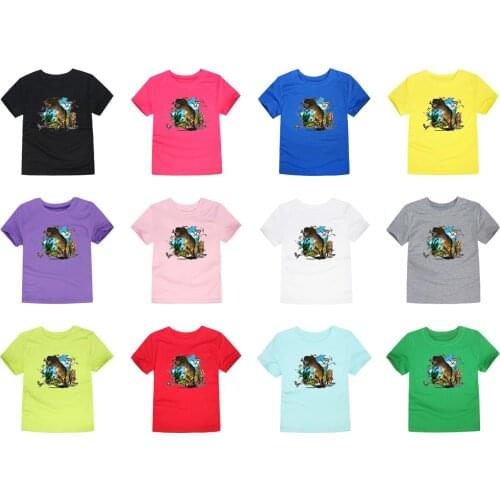 Summer Baby Boys 3D Dinosaur T Shirts Kids 3D Printing T-Shirt Children Short Sleeve Cotton Tops Girls Tees For 2-14 Years