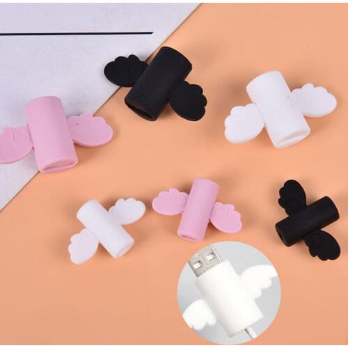 Cute Angel Wing Cable Protector USB Cable Winder Organizer Holder For Phone