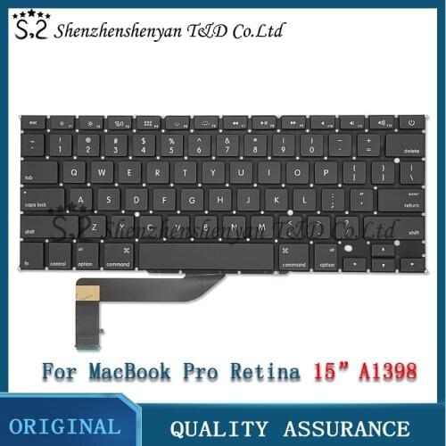 A1398 klawiatura dla Macbook Pro Retina 15.4 cali laptop MC975 MC976 ME664 ME665 ME293 ME294 klawiatury Brand New 2012-2015