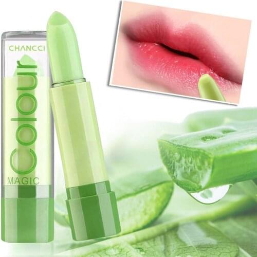 New Moisture Lip Balm Aloe Vera Natural Lip Balm Temperature Color changing Makeup Lipstick Long Lasting Cosmetics