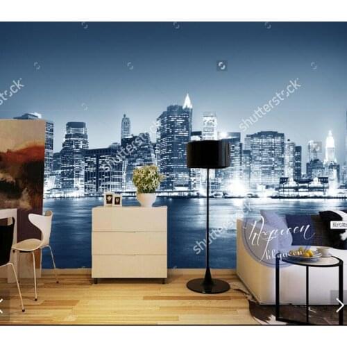 Custom landscape wallpaper,Night New York City,3D photo mural for living room bedroom wall background wall waterproof wallpaper