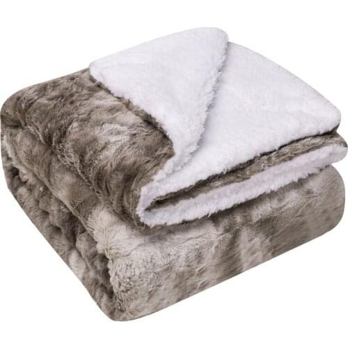 Fuzzy Faux Fur thermal soft Throw Blanket plush Leopard print Pattern Sherpa Microfiber Blanket for Bed Couch kids bed cover