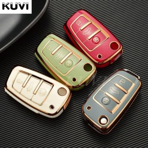 Luxury Plating Car Key Case Cover Protective Shell Fob For Audi C6 R8 A1 A3 Q3 A4 A5 Q5 A6 S6 A7 B6 B7 B8 8P 8V 8L TT RS Sline
