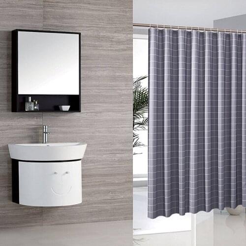 Hotel Grey Lattice Shower Curtains for Bathroom Waterproof Grommets Thick Polyester Fabric Shower Curtain for Farmhouse Washable