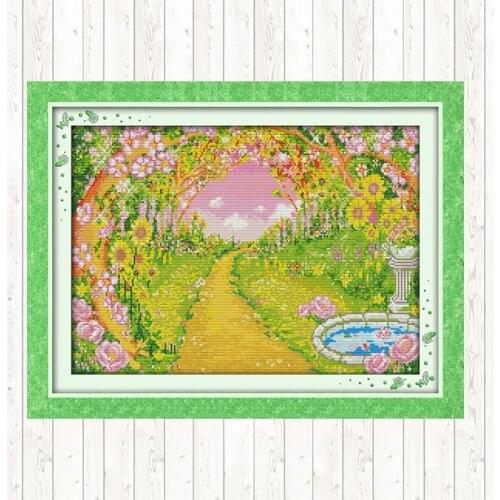 Quiet 11CT 14CT Cross Stitch Set Cross Stitch Kits Home Decor DMC Floss Kit Embroidery Handmade Needlework Package DIY Crafts