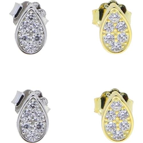 Vintage Water Drop CZ Stud Earrings For Women Gifts Sparkling AAA Cubic Cz Elegant Bling Cubic Zircon Stud Earring Party Jewelry
