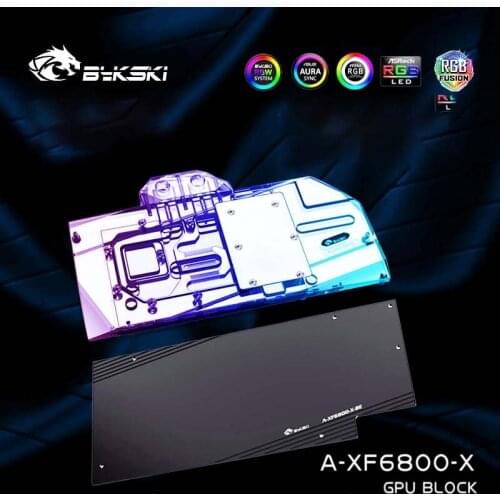 Bykski A-XF6800-X,Full Cover GPU Water Block For XFX Radeon RX 6800 XT Graphic Card,VGA Block,GPU Liquid Cooler 12V/5V