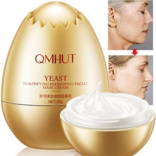 35g Yeast Beauty Revitalizing Moisturizing Mask Cream Firming Skin Shrinking Pores Exfoliation Whitening Mask Hot Sale