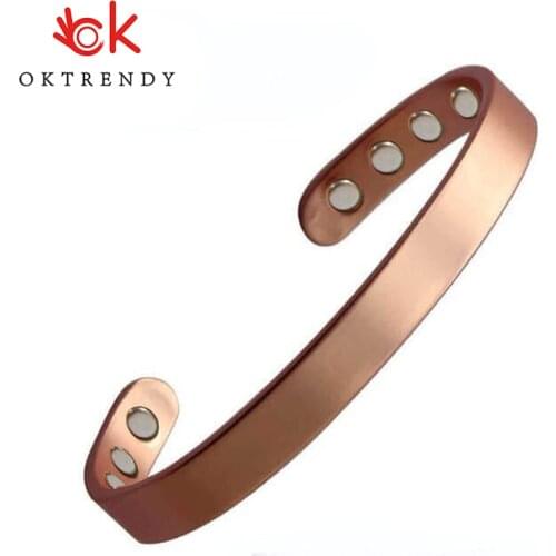 Women Magnetic Copper Bracelet Healing Bio Therapy Arthritis Pain Relief Bangle Cuff Magnetic therapy Bracelet 8 pcs magnet