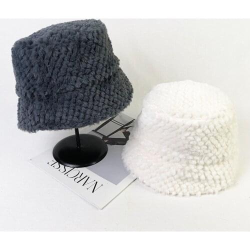 Winter Women Hats Teddy Velvet Warm Ear Protector Fisherman Hat Accessories Vintage Lamb Velvet Cap Lovely Plush Bucket Hat
