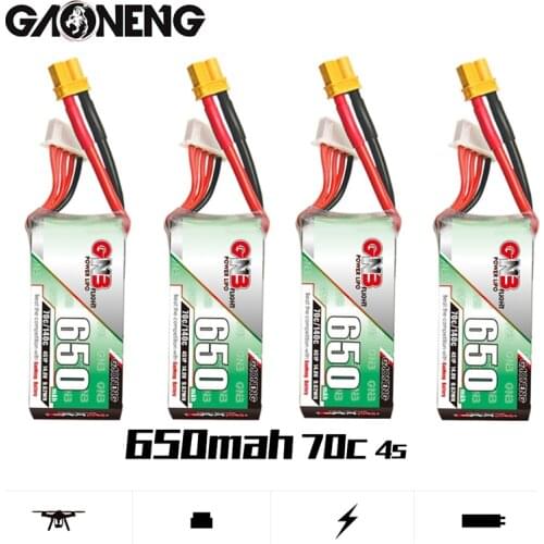 1-5PCS Gaoneng GNB HV Lipo Battery 650mAh 14.8V 4S 70C/140C with XT30U-F Plug for DYS FPV Racing Drone 4 Axis RC Drone Parts