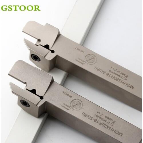 1PC MGHH520R/L17-30/50 22-50/80 26-80/160 28-160/400 30-200/800 Spring Steel MGHH Grooving Toolholder Lathe CNC Turning Tool Bar