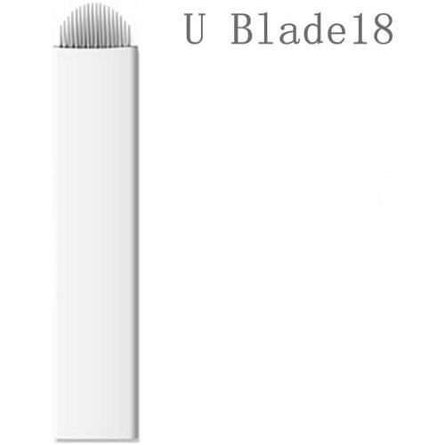 100pcs/lot Laminas Agulhas Tebori Microblading 18 U needles Permanent Makeup Tattoo Needle 18 Flex Blades for Eyebrow Manual Pen