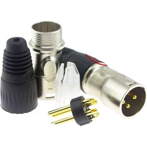 50pcs Black 3Pin Xlr Audio Connector Cannon Mic Microphone To Jack 3 Pin Xlr Balance Plug Male/Female Xlr Connector Adapter