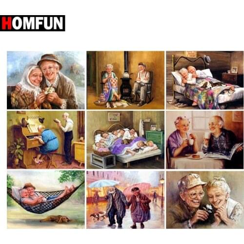 HOMFUN 5D Diy Diamond Painting Cross Stitch "Vase art landscape Couple" Home Decor Full Rhinestones Inlay Diamond Embroidery