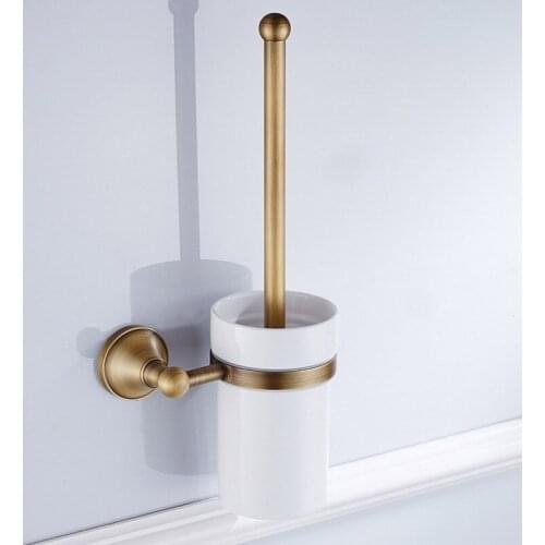 Antique Brass Wall Mounted Toilet Brush Holder Bathroom Hardware Bathroom Accessories