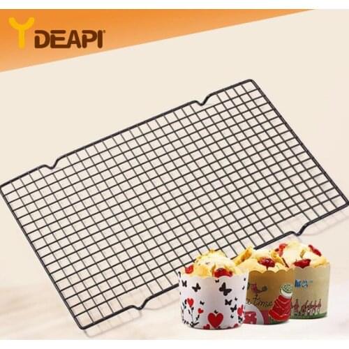 YDEAPI Single Layer Stainless Steel Biscuit Bread Cake Cooling Rack Drip Dry Rack Cooling Grid Baking Pan Household Baking Tools