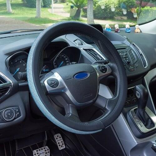 Bling Rhinestone Car Steering Wheel Cover PU Leather Crystal Covered Car Truck Steering Wheel Soft Skidproof Cover 38CM