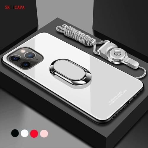 For iphone 12 pro Max 12 mini Case Magnet Ring Holder Stand Phone Case for iphone SE 2020 6 7 8 Plus Tempered Glass Back Cover