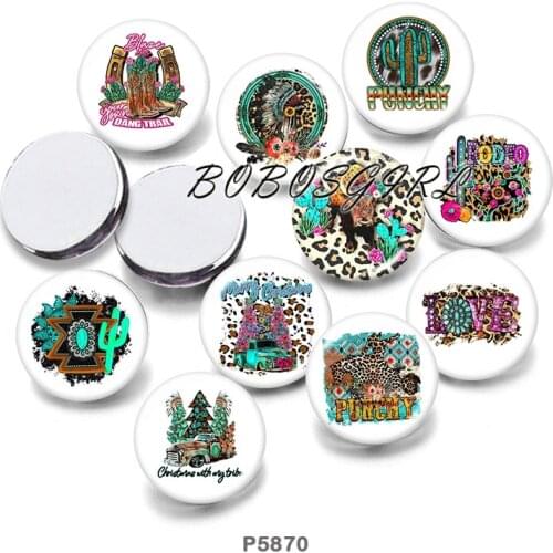 Cowgirl Leopard 12mm18mm 20mm Snap button jewelry DIY Bracelet Round photo glass cabochons P5870