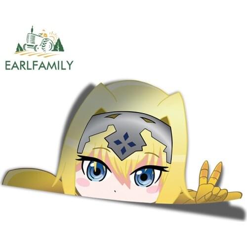 EARLFAMILY 13cm x 6.4cm Anime Alice Sword Art Online Mini Peek Cartoon Big Head Vinyl Car Sticker JDM Window Trunk Decal