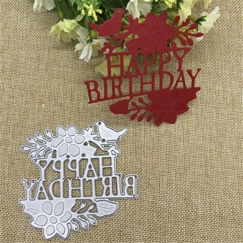 Happy Birthday Metal Cutting die keychain shaker Heart Paper Key Chain Scrapbook Paper Craft Card Punch Art Knife Cutter