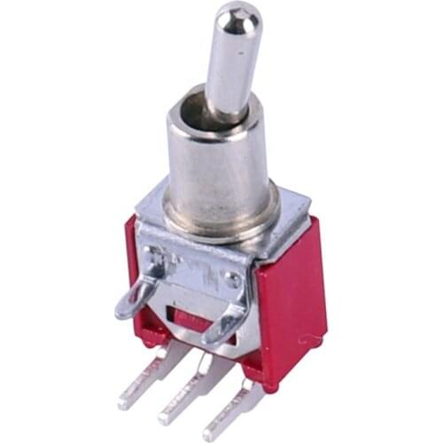 3A 125VAC 1.5A 250VAC ON ON Sub-Miniature Toggle Switch M5 SPDT 2 Position Flat Bushing Short Handle 3 Pins With PC-V Terminal
