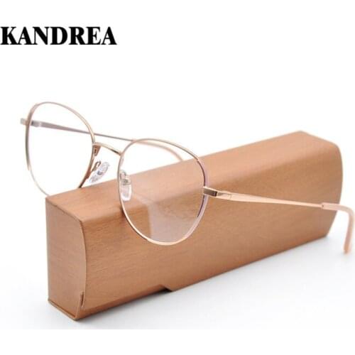 KANDREA 2021 Metal Oval Women Eyeglasses Frame Retro Round Prescription Eyewear Clear Lens Glasses Korean Myopia Optical for Men