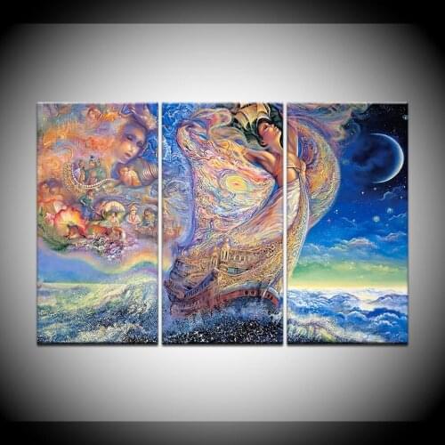 Wall Art Pictures Home Decoration Posters Frame 3 Panel Lucid Dream Girl Living Room HD Printed Modern Painting On Canvas