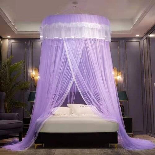 Princess Bed Canopy Round Lace Dome Baby Kids Crib Netting Game House Canopy Tent To Keep Mosquito Flies Bites Insects Away