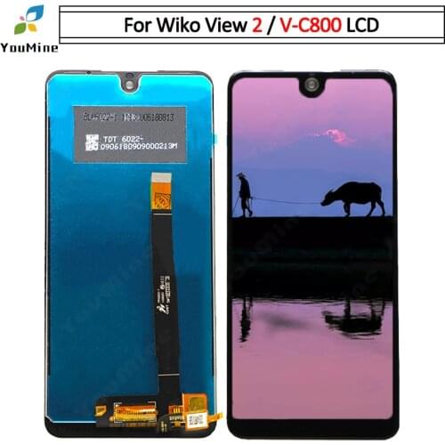 New 6" LCD Screen For Wiko view 2 LCD Display+Touch screen Digitizer Assembly Glass Lens For Wiko View 2 Lcd W-C800 lcd