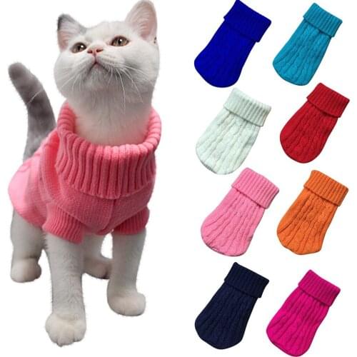 Pet Cat Dog Clothes Winter Warm Knitted Sweater Jumper Puppy Coat Clothes Pullover Shirt Kitten Clothes for Cats Pets Clothing