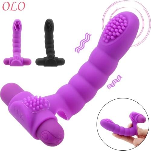 OLO Finger Sleeve Vibrator with 10 Powerful Vibration Sex Toys For Women Vaginal Massager Clitoris Stimulator Female Masturbator