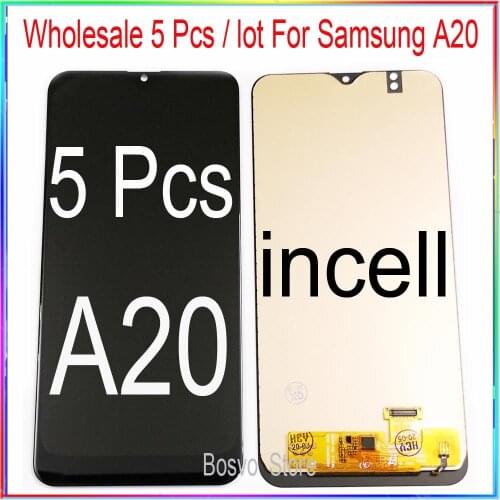Wholesale 5 pieces / lot for Samsung A20 LCD screen display with touch assembly A205 A205F SM-A205F A205FN