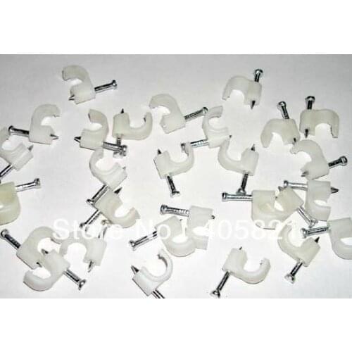 5MM Plastic Circle cable clips/ cable nail/ wire clips Free shipping 1000PCS/Bag