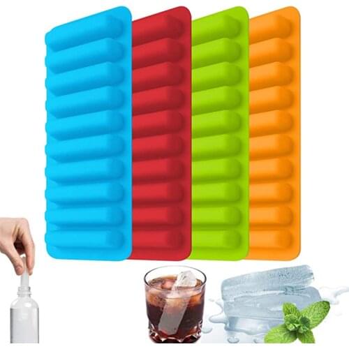 4pcs Ice Tube Making Trays Perfect Ice Cube Stick Mold for Small Mouth Sport Water Bottles Bottled Soda Silicone Ice Stick Tray