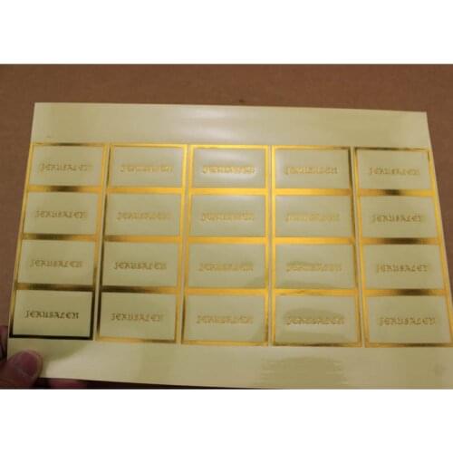Custom Big Size Gold Foil Stamping Printing Transparent Stickers, High Quality Gold Foil Embossed Transparent Labels