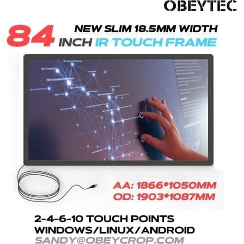 Obeytec 84" Anti-sunshine Touch Screen, IR Touch Frame, 2 Touches Touch Frame, Plug and Play