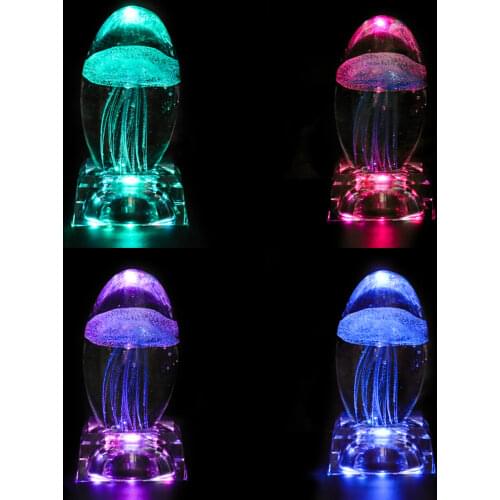 Clear Jellyfish Crystal Glass Table Decor Paperweight Center Marine Animal Fish Tank Landscaping Home Collection Crafts Gifts