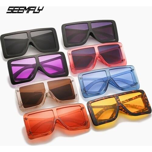 Seemfly Luxury Fashion Big Frame Women Sunglasses Classic UV400 Protection Eyewear Outdoor Driving Traveling Shades Sun Glasses